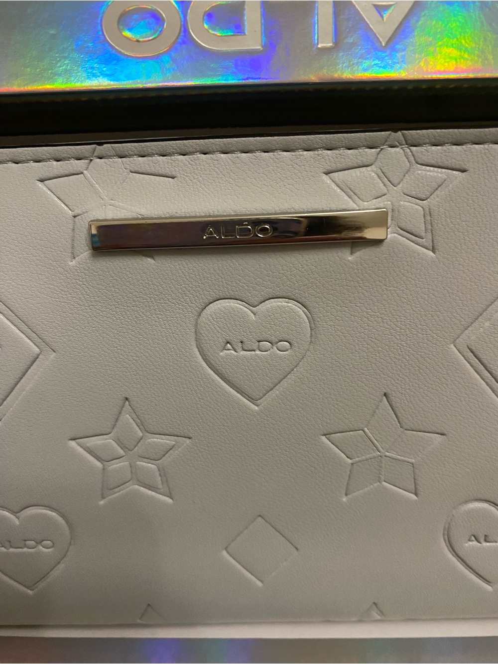 Aldo Embossed Heart & Star Grey Wallet - Picture 3 of 6